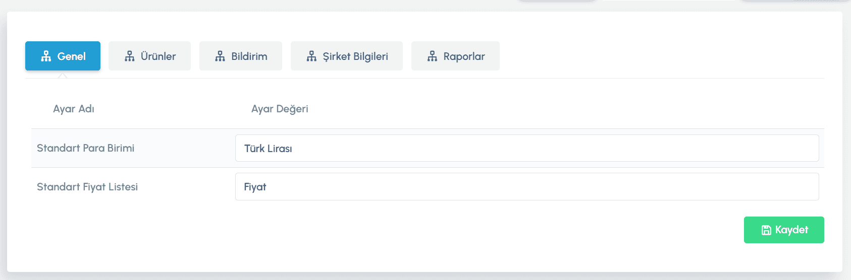 Genel Ayarlar Sekmesi