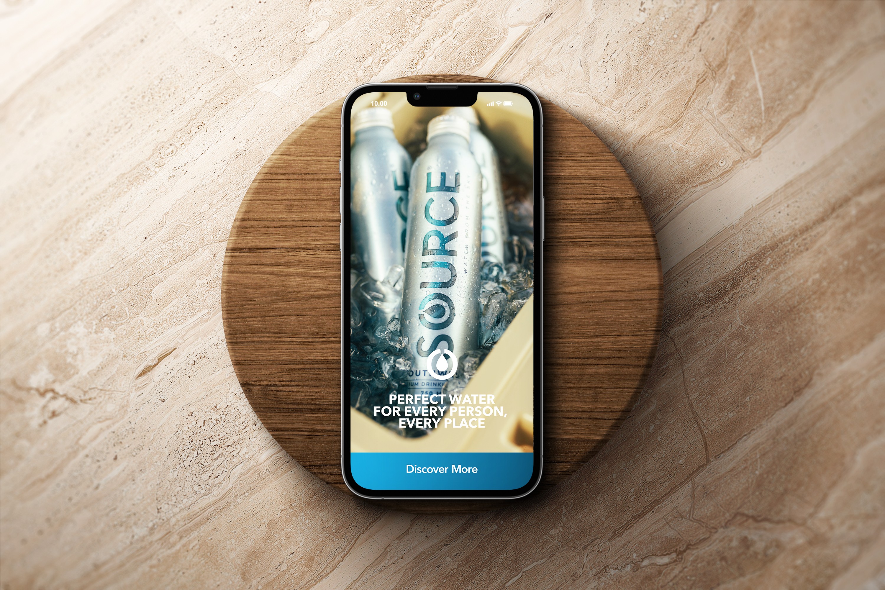 SOURCE Digital Guidelines showcasing iPhone design screen on a wooden background.