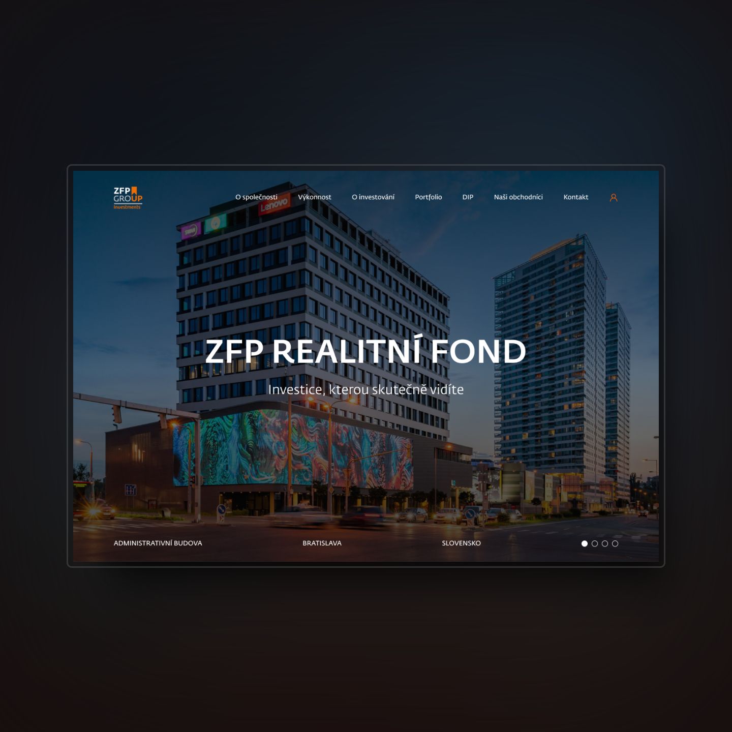 Náhled projektu webu ZFP Investments
