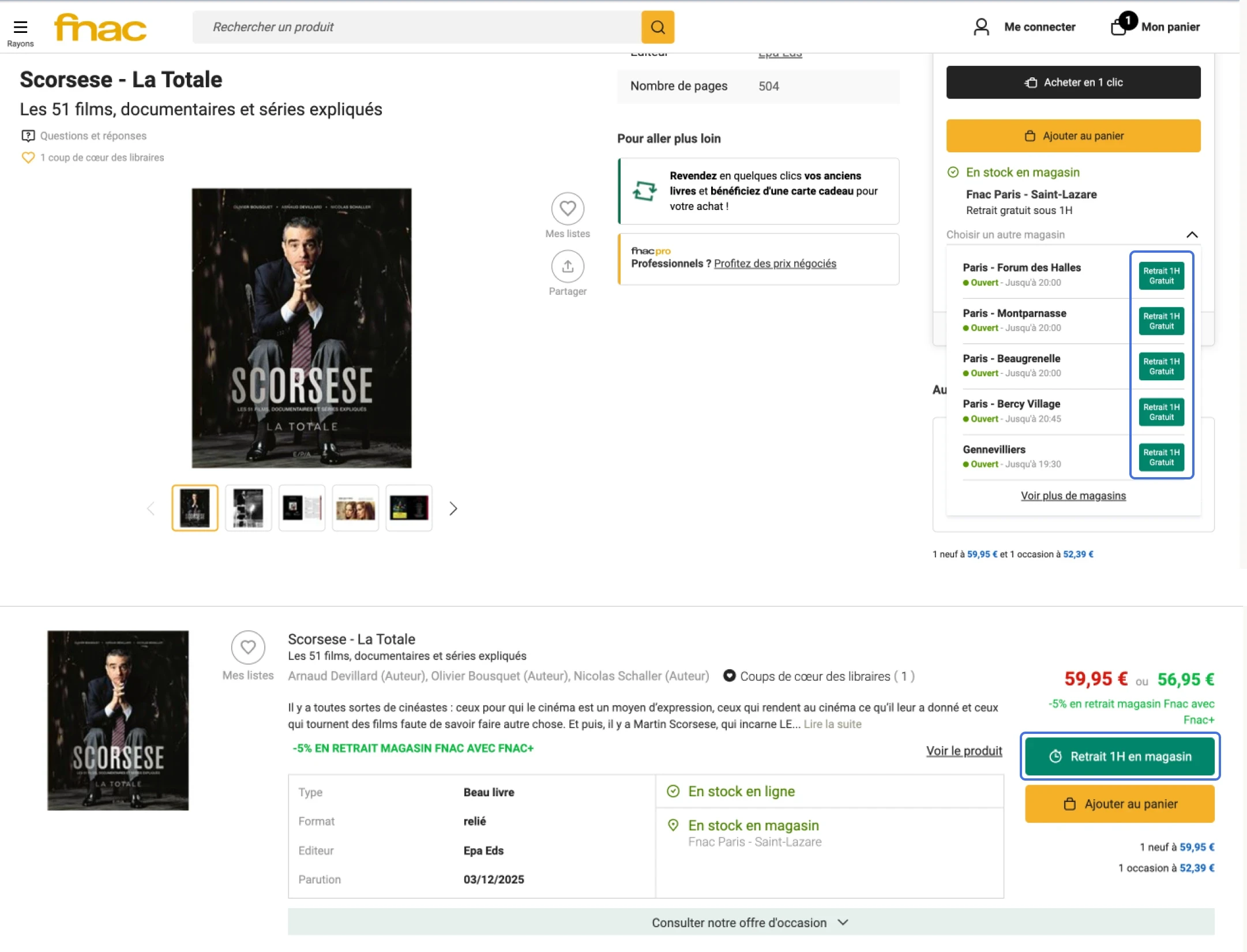 Exemple de la stratégie web-to-store (click-and-collect) de la FNAC