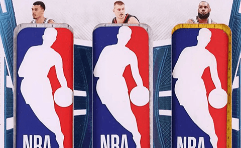 Three NBA trading card packs featuring different basketball players displayed in protective cases with the iconic NBA logo.