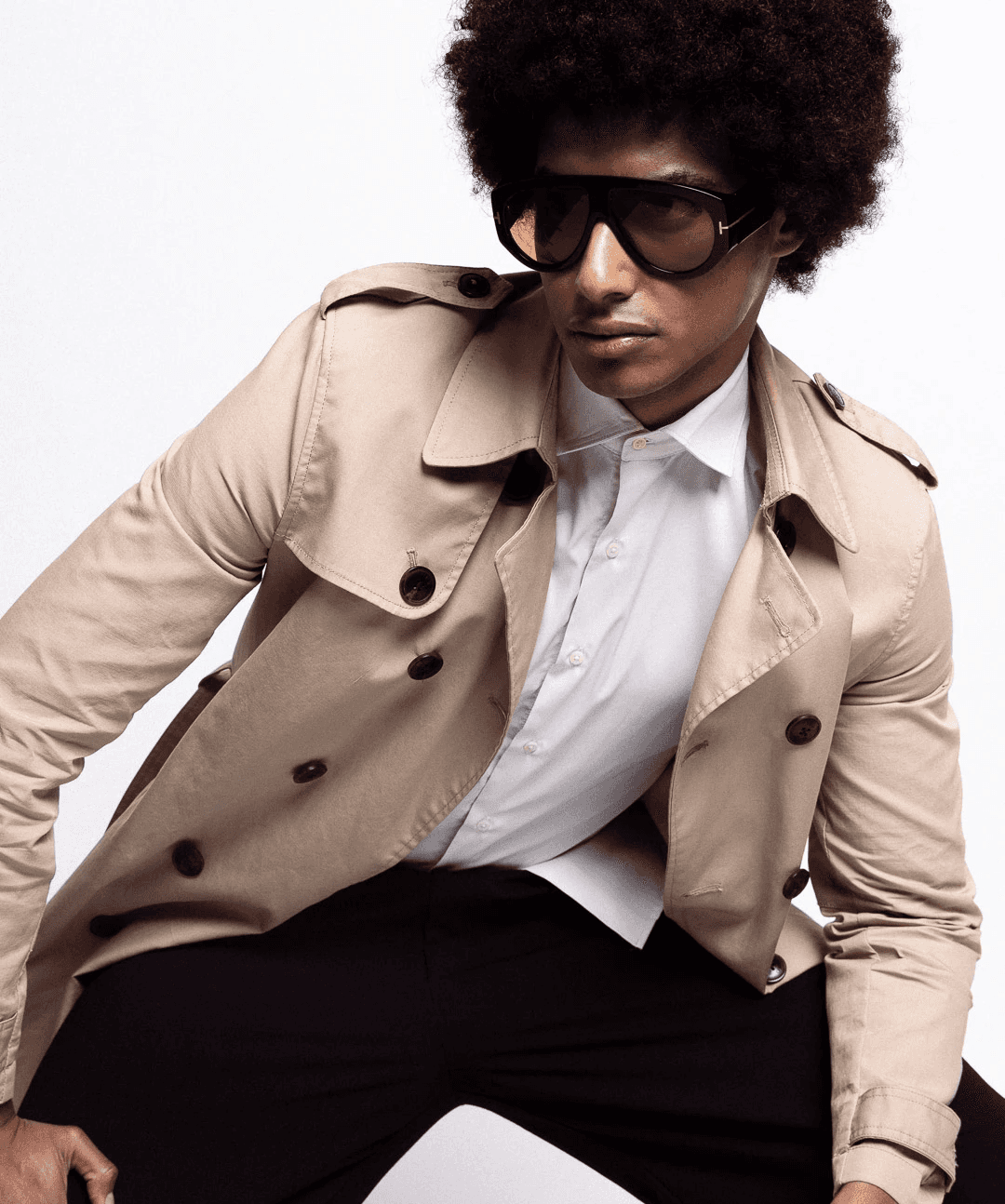 Girl levitating above the ground in a dress