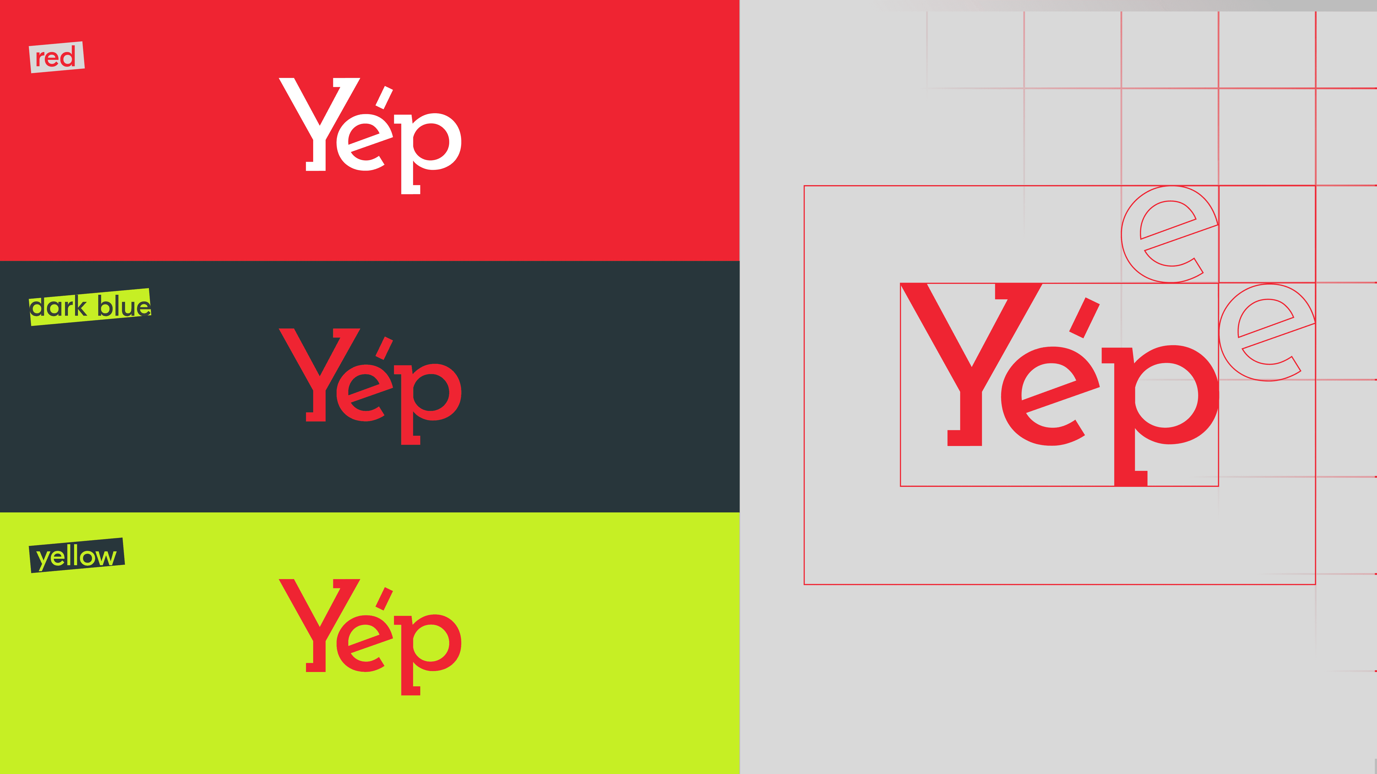Yep logo design and color grid system created by our team for consistent brand usage