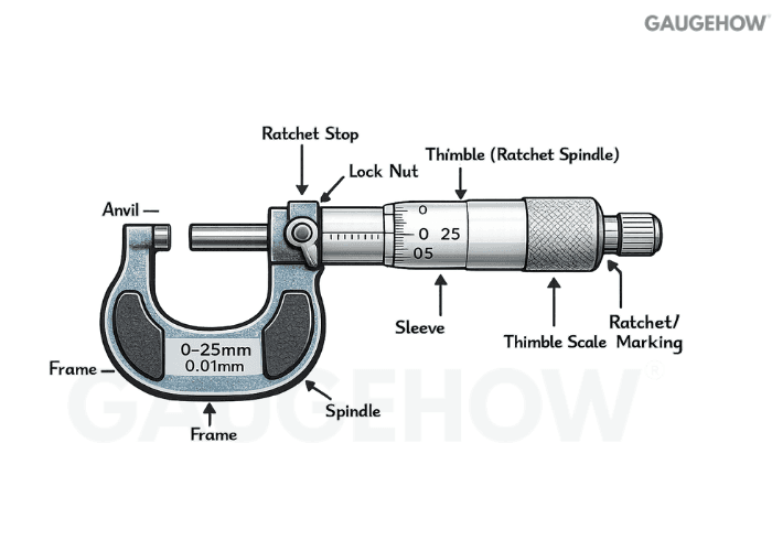 Micrometer screw gauge parts