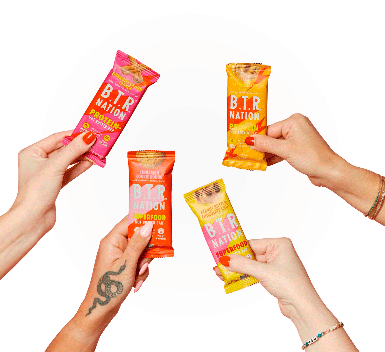 BTR nation nut bar lineup