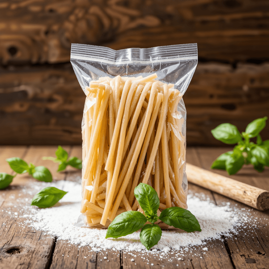 product photography of a package of organic durum wheat pasta