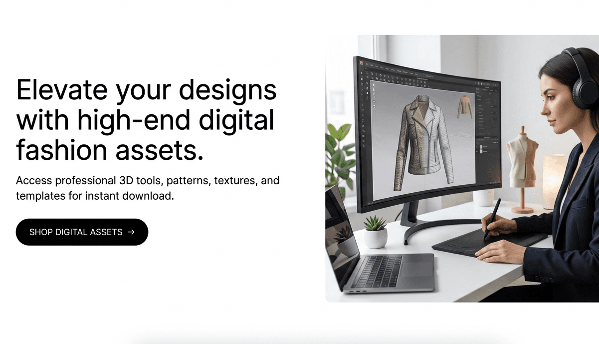 digital fashion design assets ecommerce store for sale