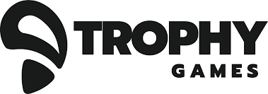 Trophy Games logo - Black and white logo for a gaming company.