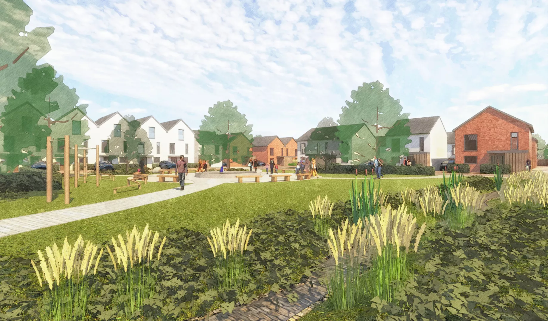 View of the Penderi Neighbourhood Regeneration project