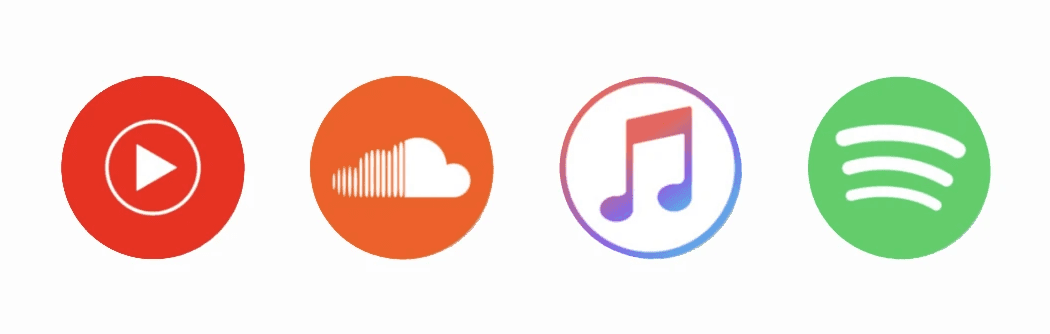 Logos for various streaming services