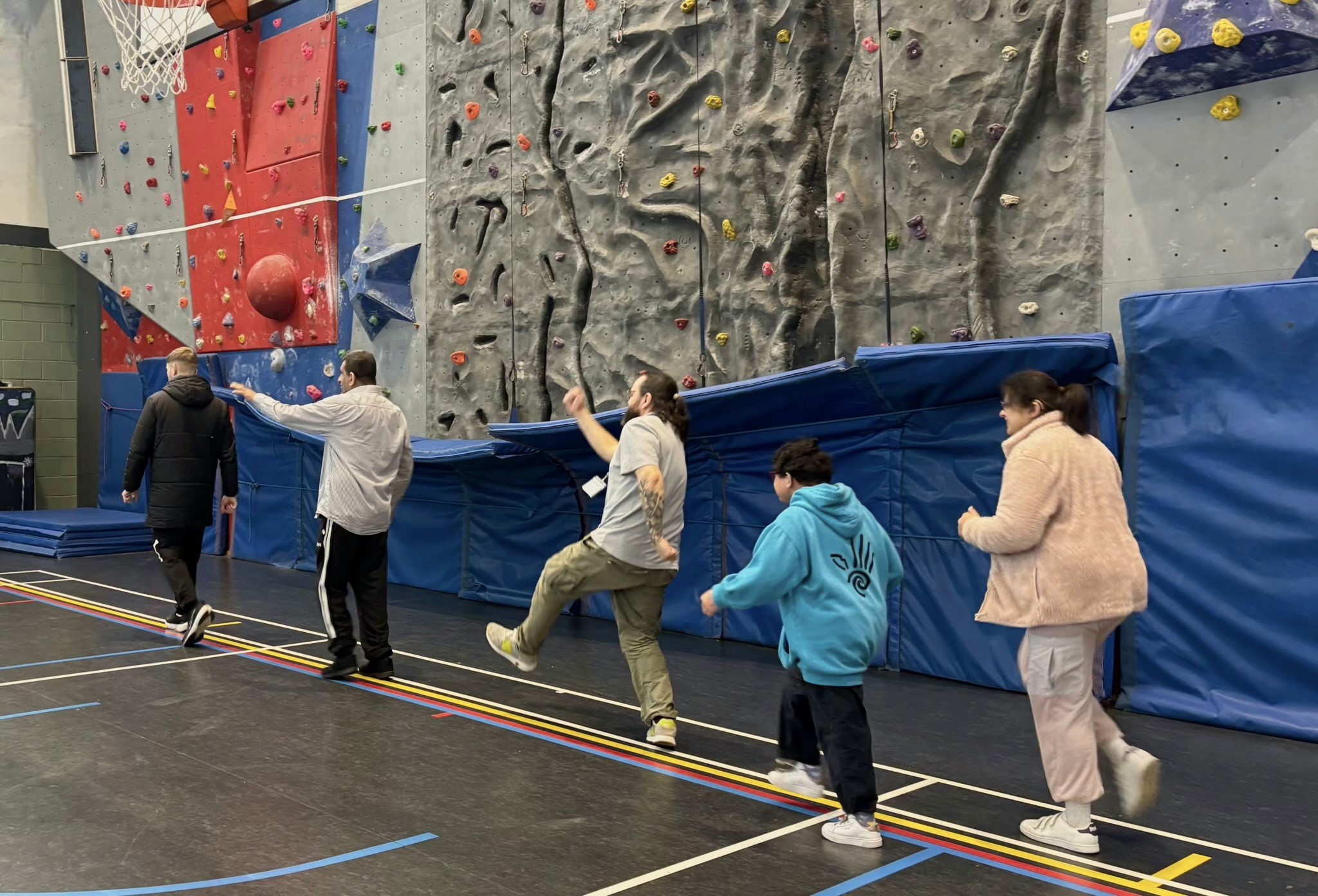 A group gym session supporting deaf people