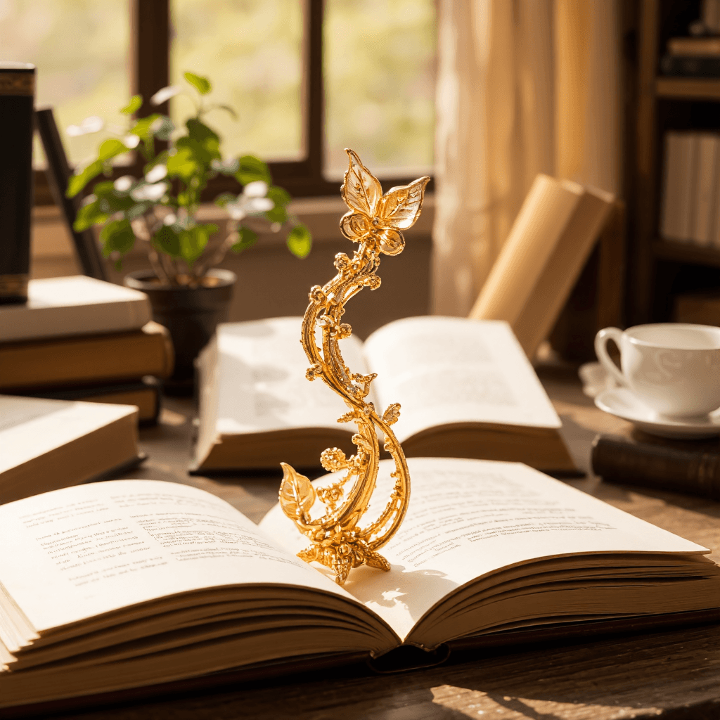 product photography of a decorative bookmark with a whimsical design