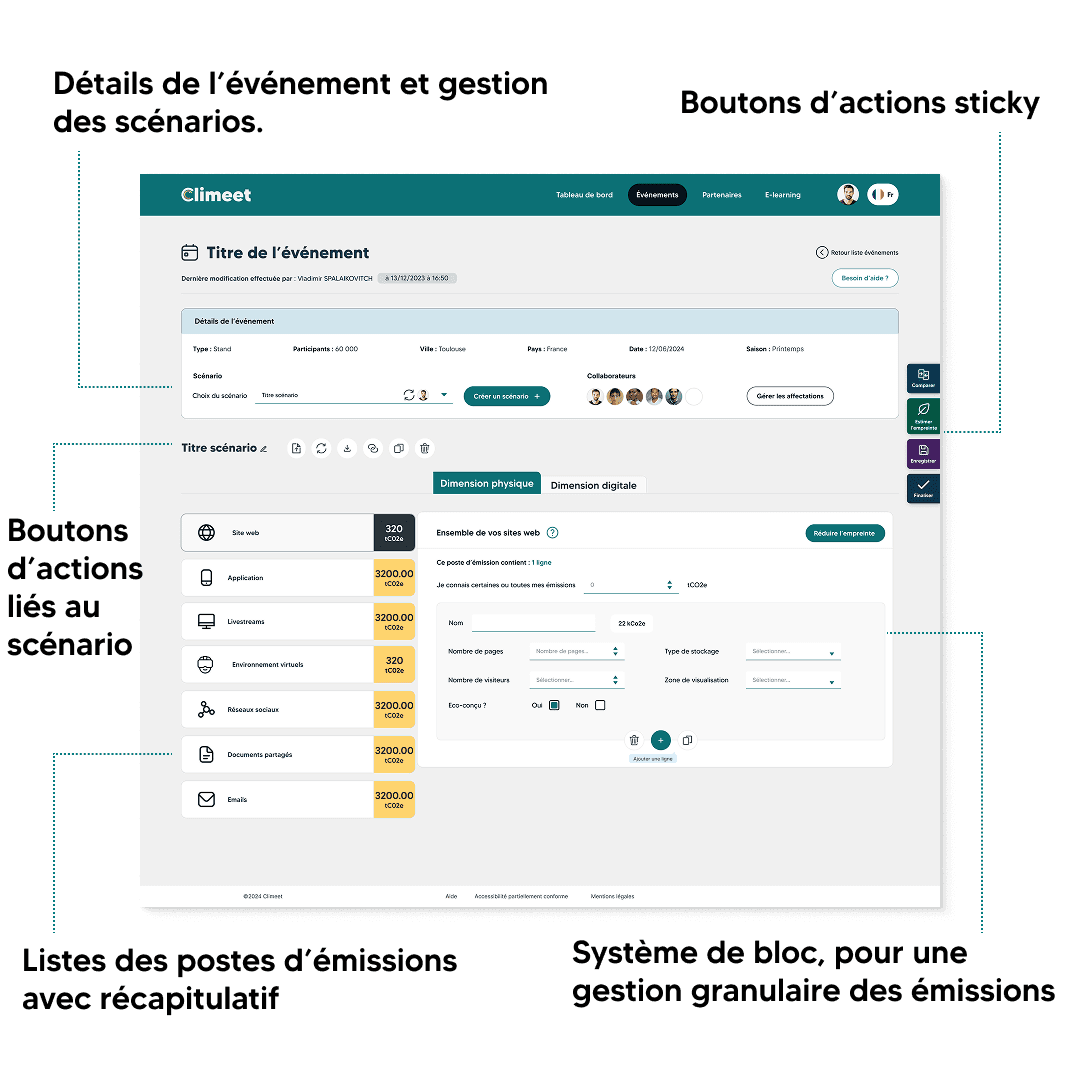Calculateur climeet annoté