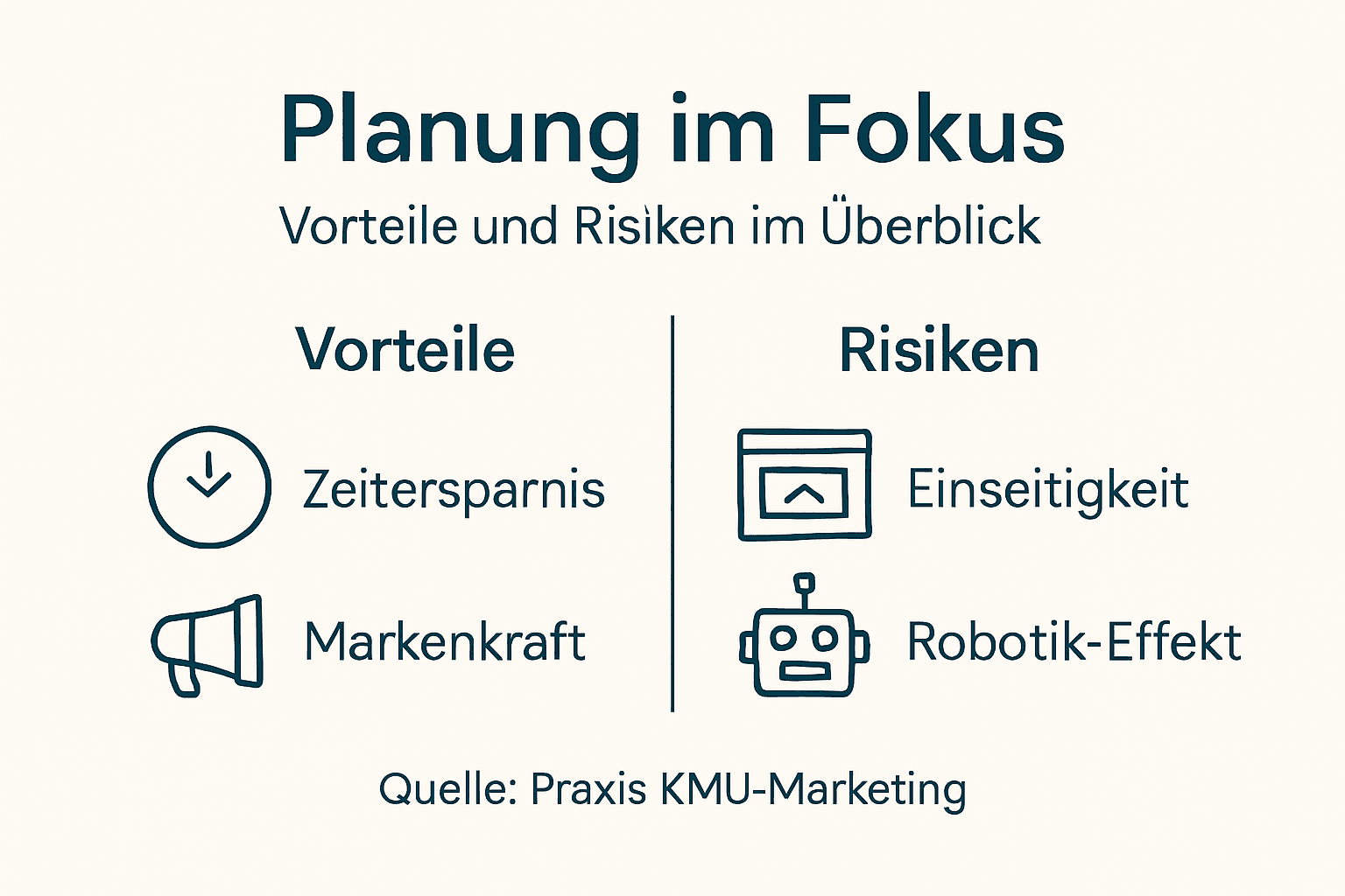 Infografik: Chancen und mögliche Stolpersteine bei der Planung