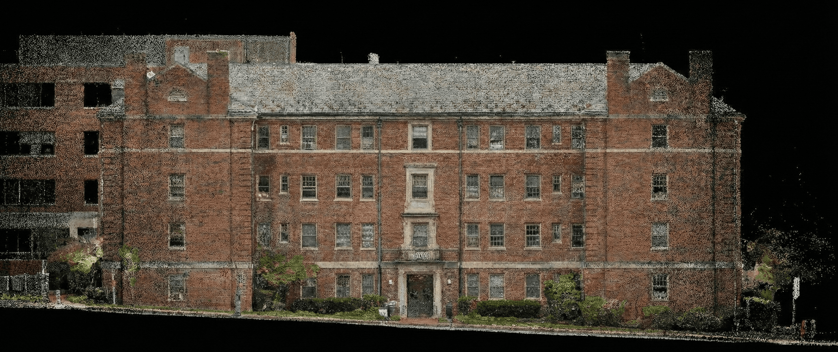 Top-down aerial drone shot of a flat roof installation conducted during a comprehensive solar panel survey