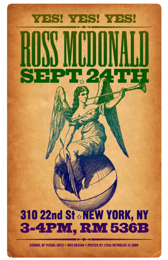 guest lecture poster for Ross McDonald