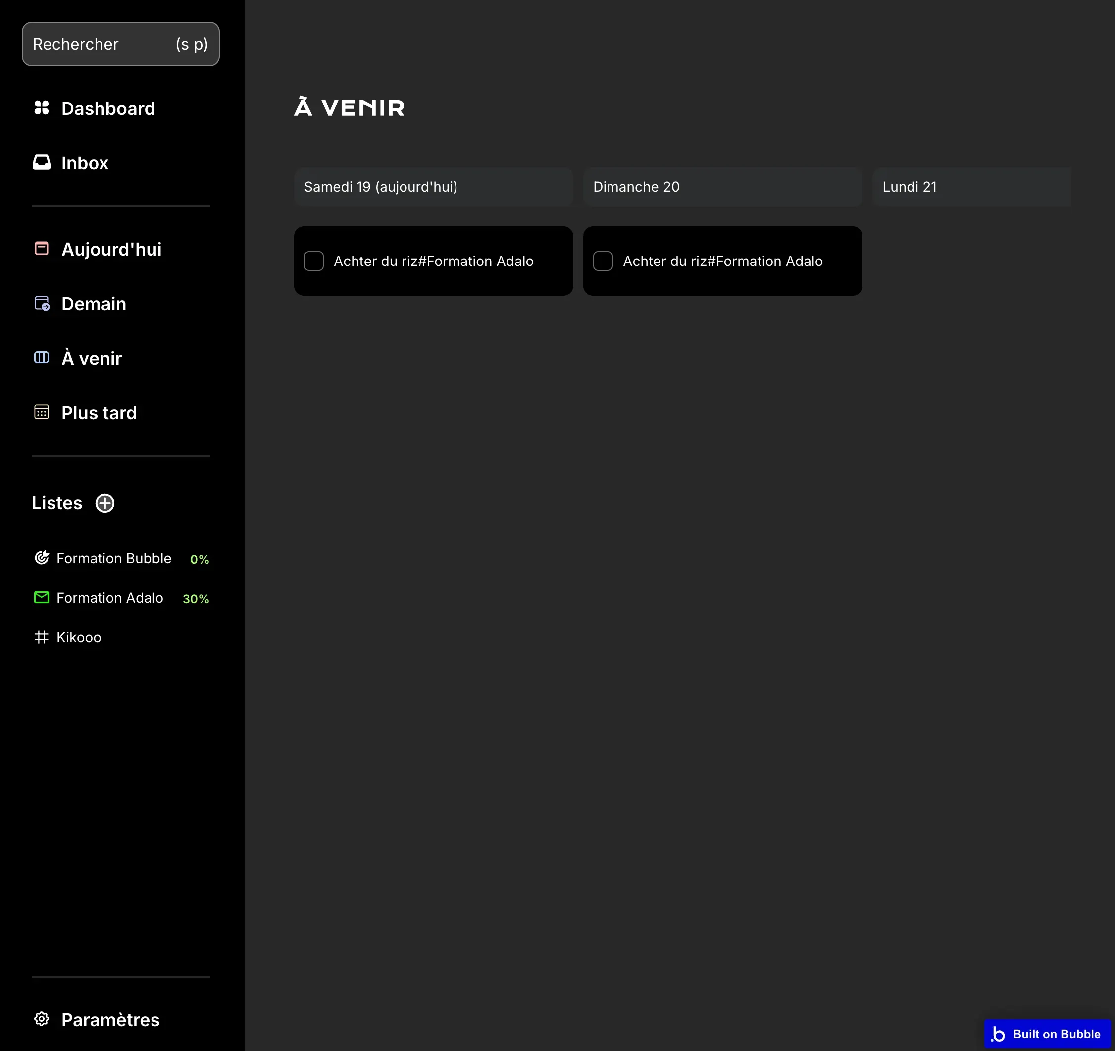 Todo app - vue à venir