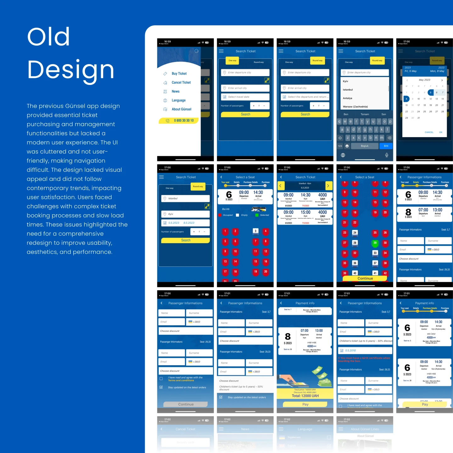 Günsel Ticket Booking App Design