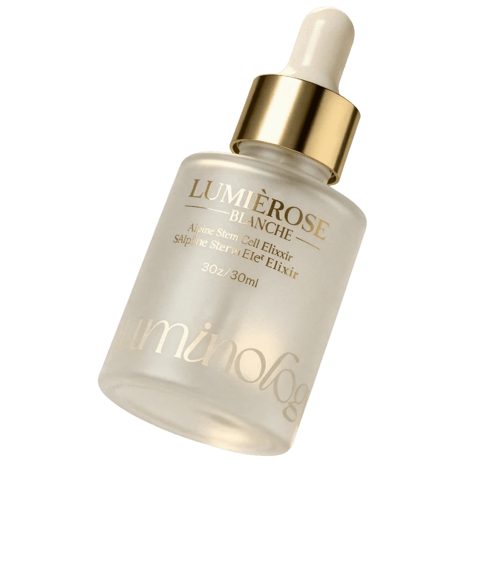 Luxury face serum dropper bottle with gold cap