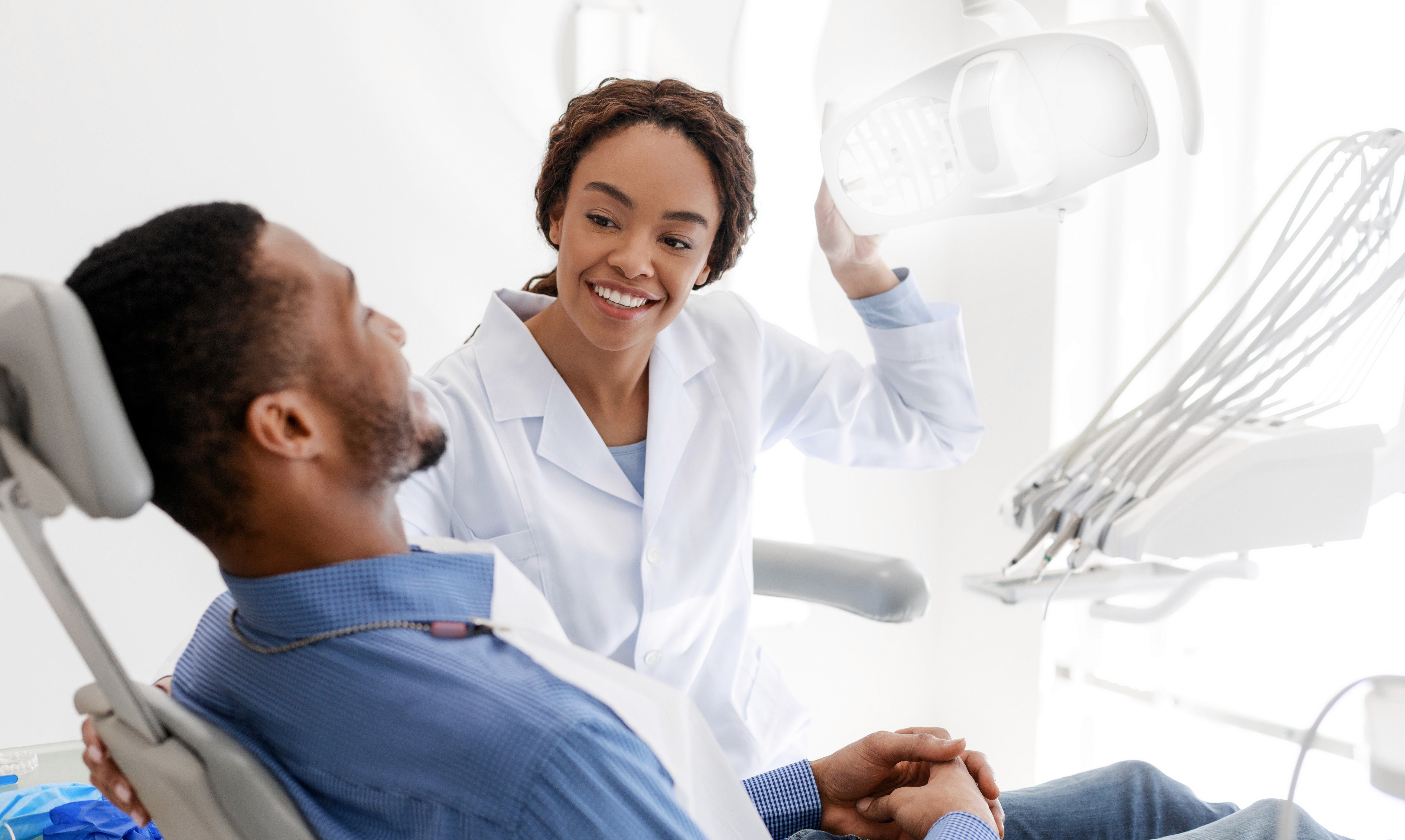 dentist inspecting
