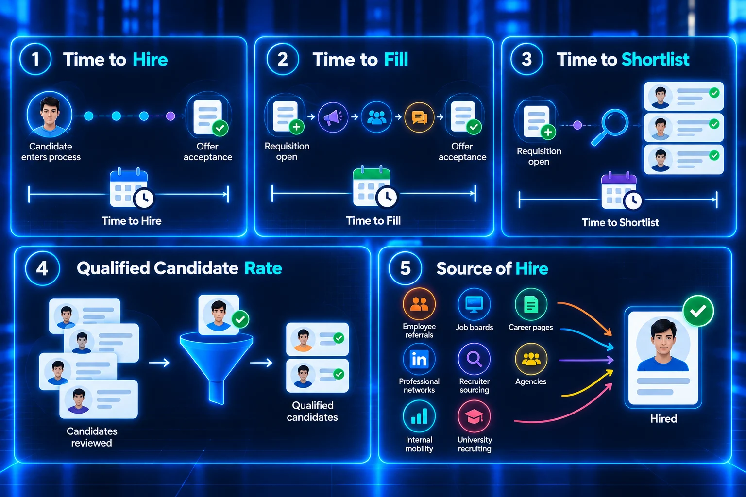 Infographic showing recruiting metrics