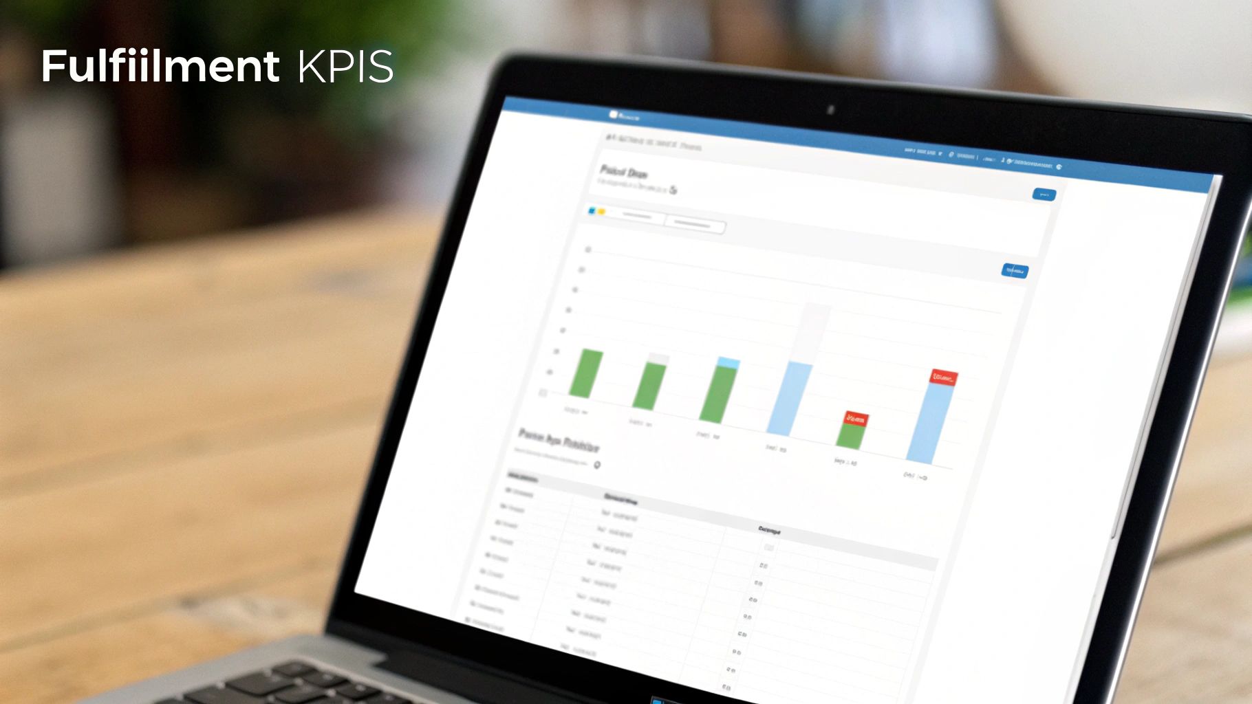 A dashboard showing various ecommerce fulfillment performance metrics