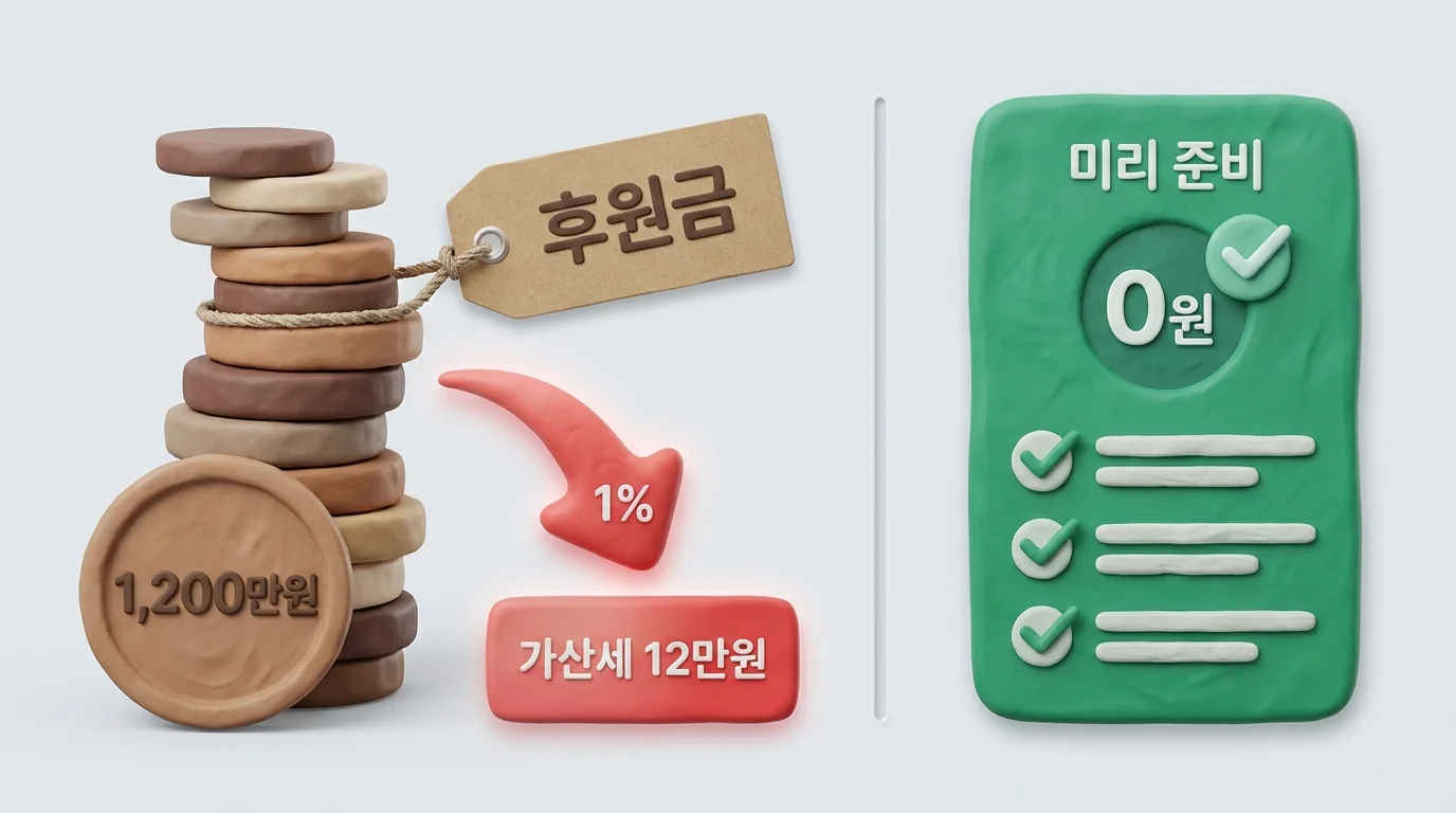 후원금 1,200만원 미기재 시 가산세 12만원 계산 도해