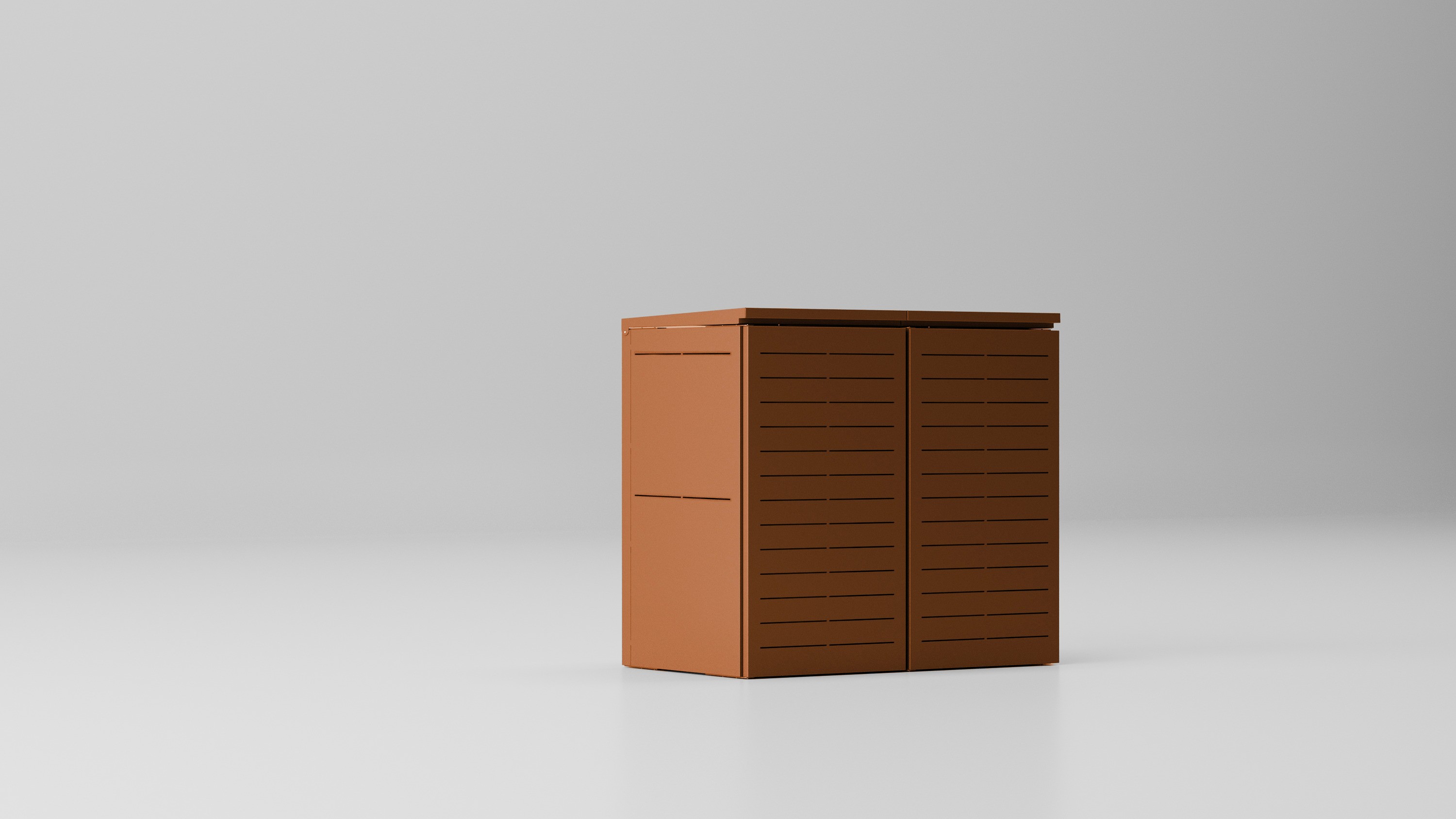 BinBox copribidone in acciaio verniciato corten, design essenziale Lumensteel