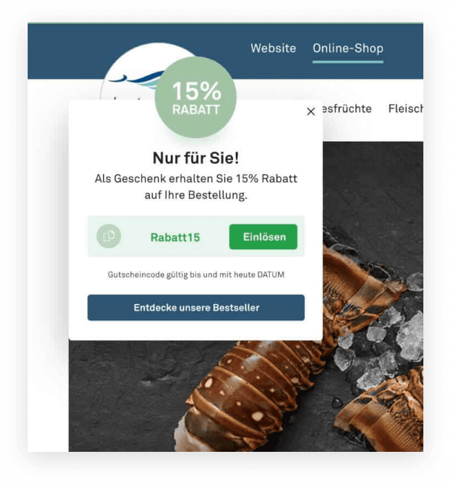 Screen of the Sovendus Optimize bounce user widget