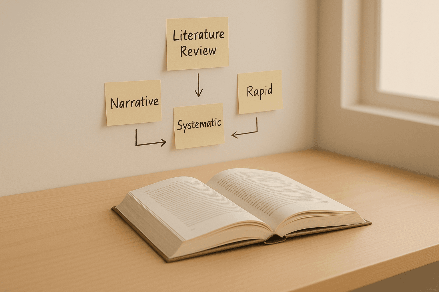  Notes on wall above open book - What Is A Systematic Literature Review