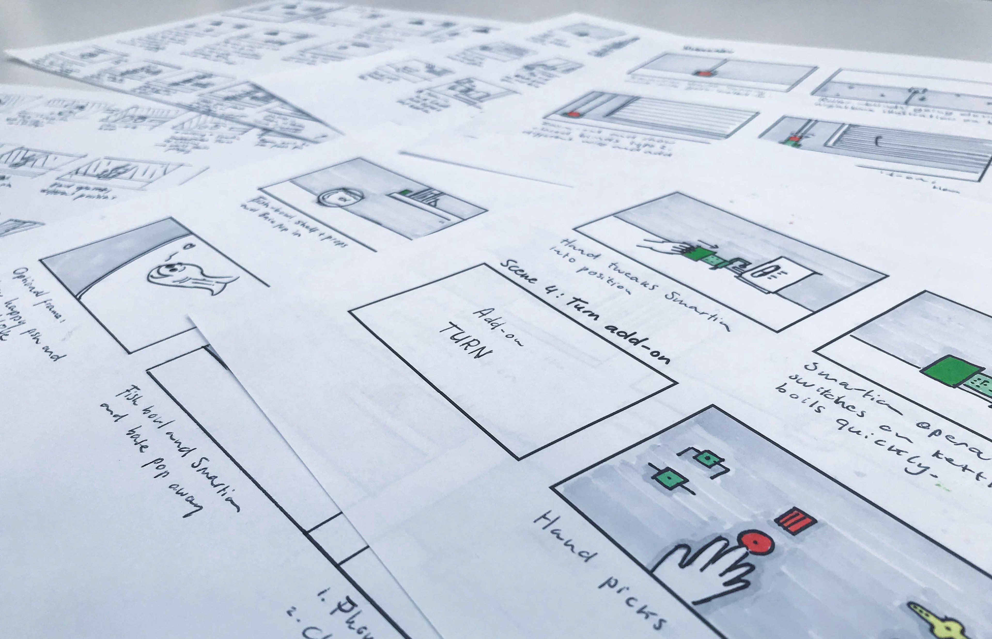 Image of storyboard sketches