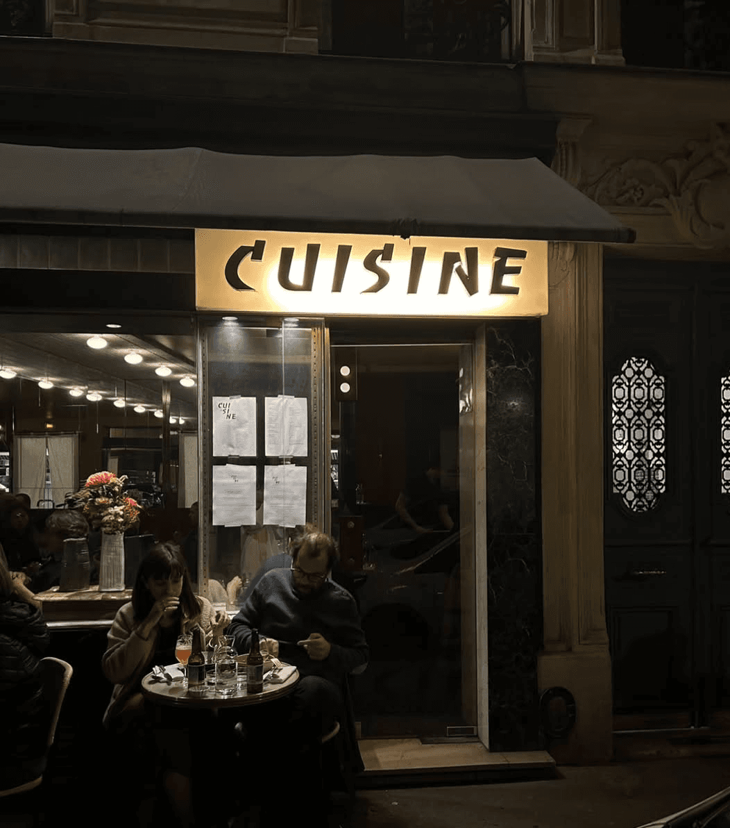 Exterior of Cuisine in Paris.