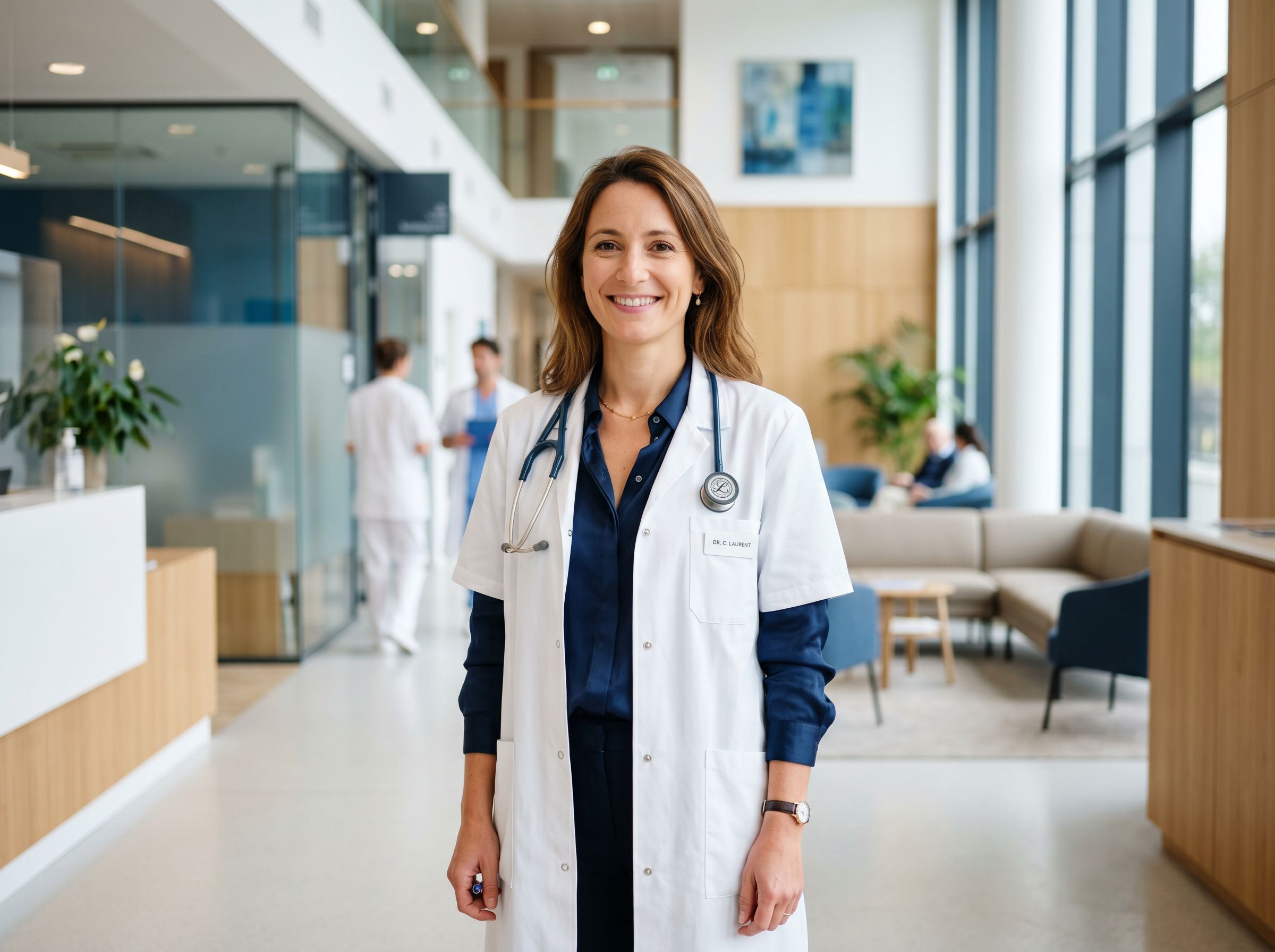 Médecin en cabinet illustrant le télésecrétariat pour professions médicales et paramédicales