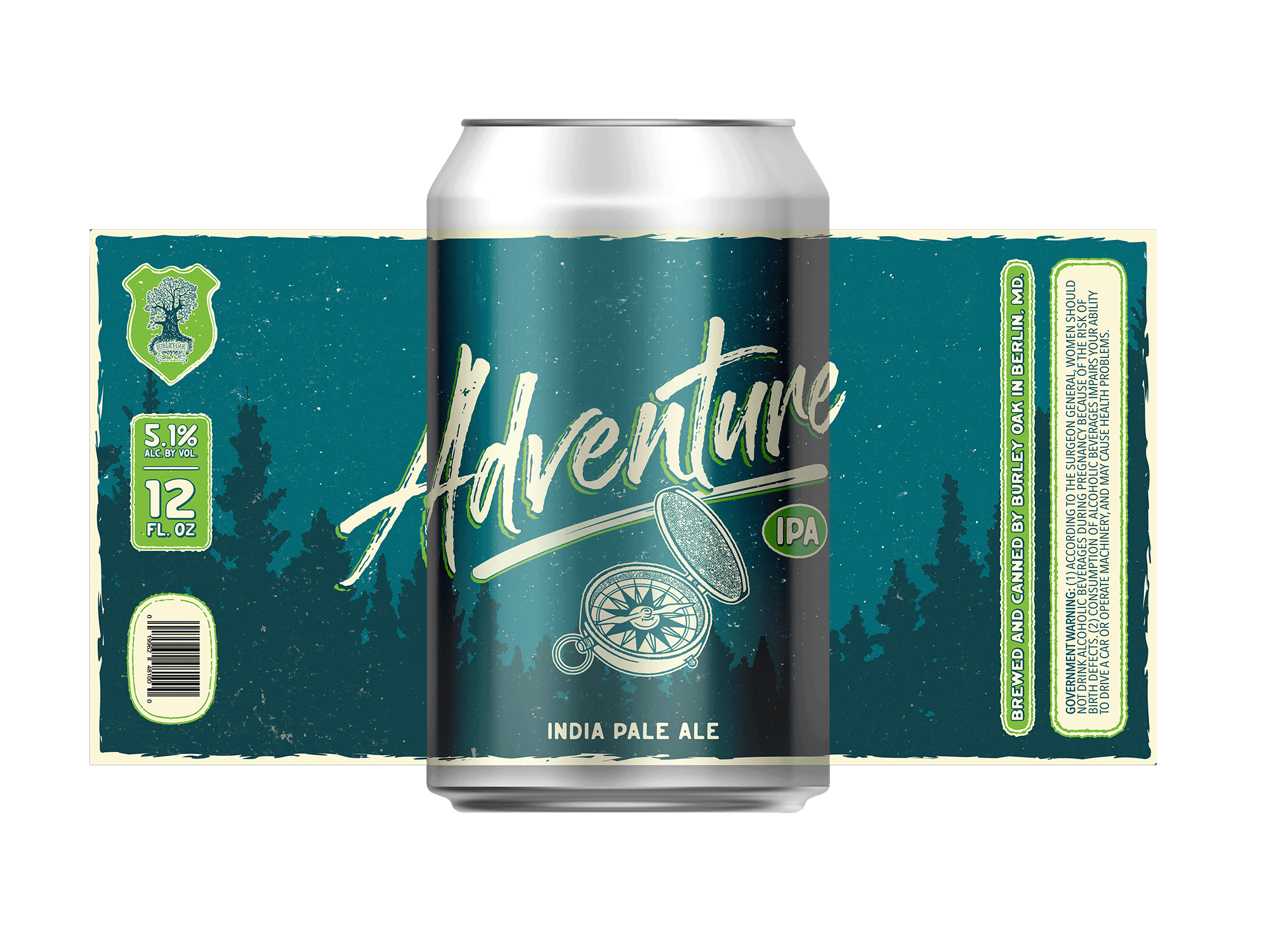 Burley Oak Brewing Company's Adventure IPA Can Label