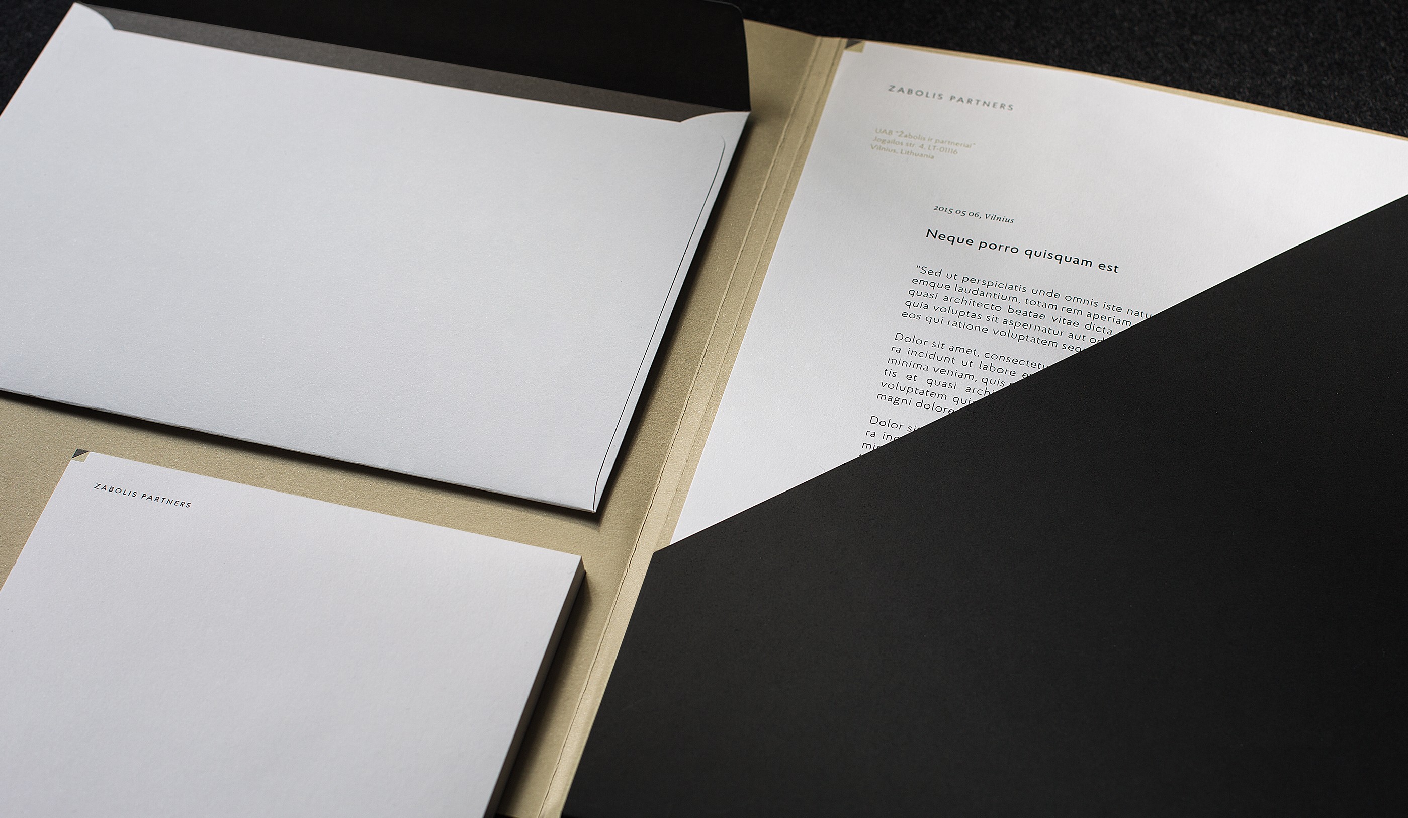 Corporate identity for investment company Zabolis Partners