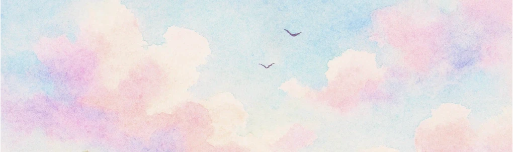 A soft, pastel-colored abstract background with swirls of pink, blue, and white, resembling clouds.