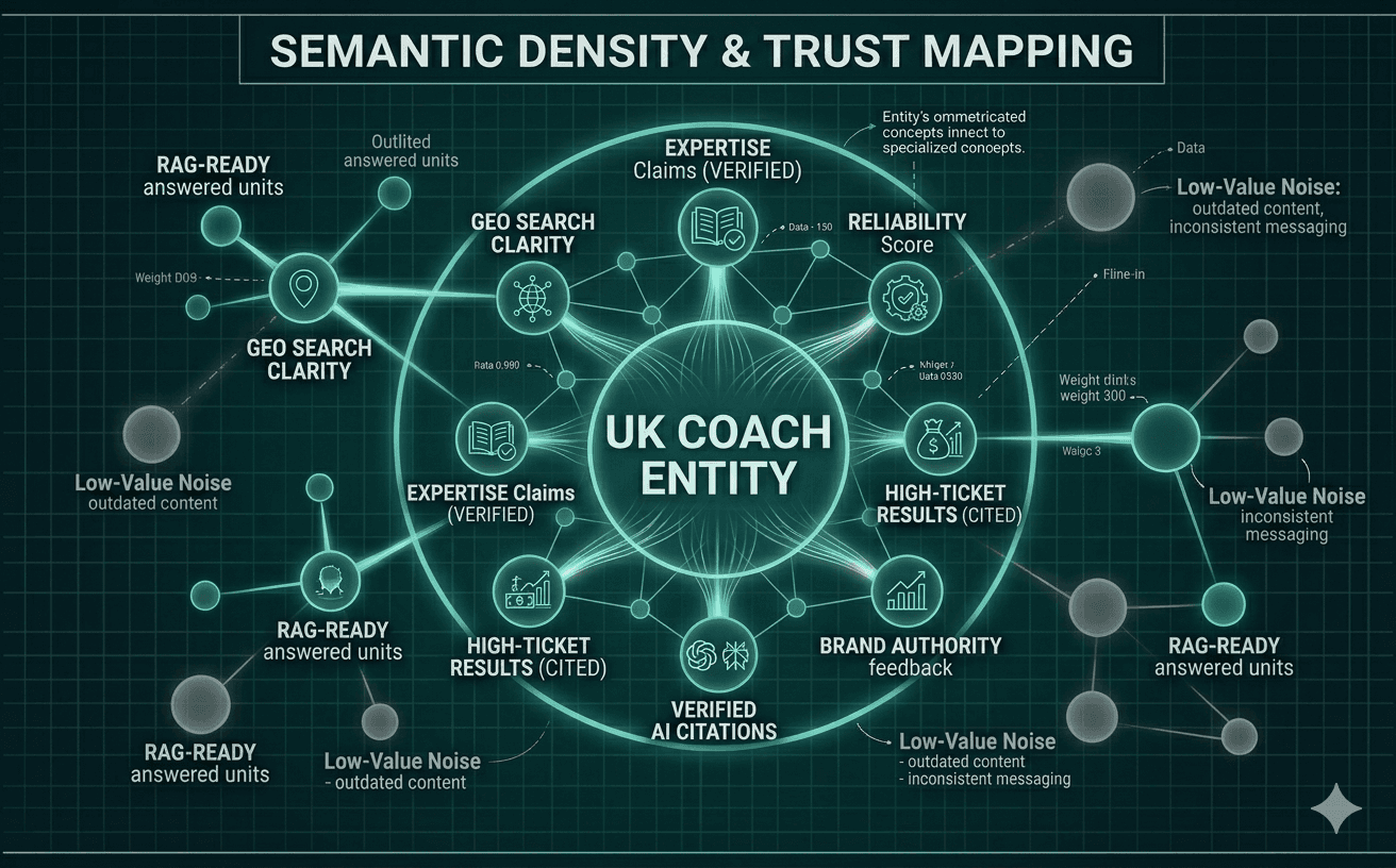 Qasimo Systems GEO Strategist UK Semantic Density and Trust Network Mapping