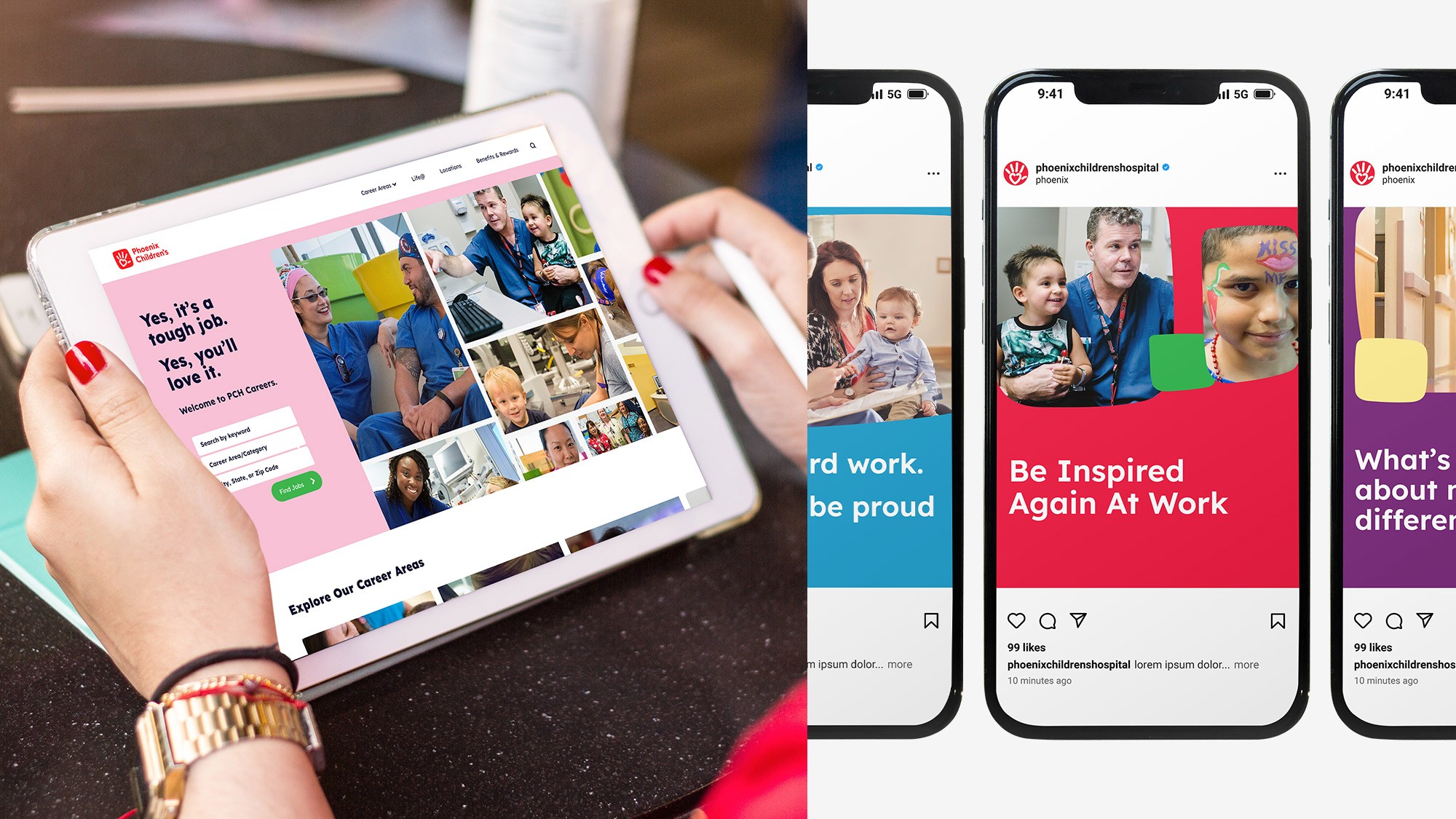 Collage of PCH healthcare creative collateral