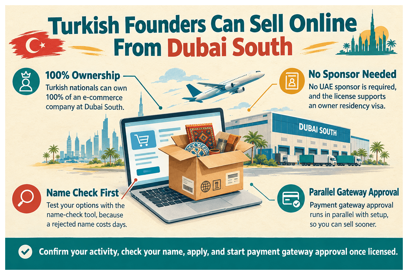 Infographic: How Turkish Entrepreneurs Set Up a E-Commerce Business in Dubai South