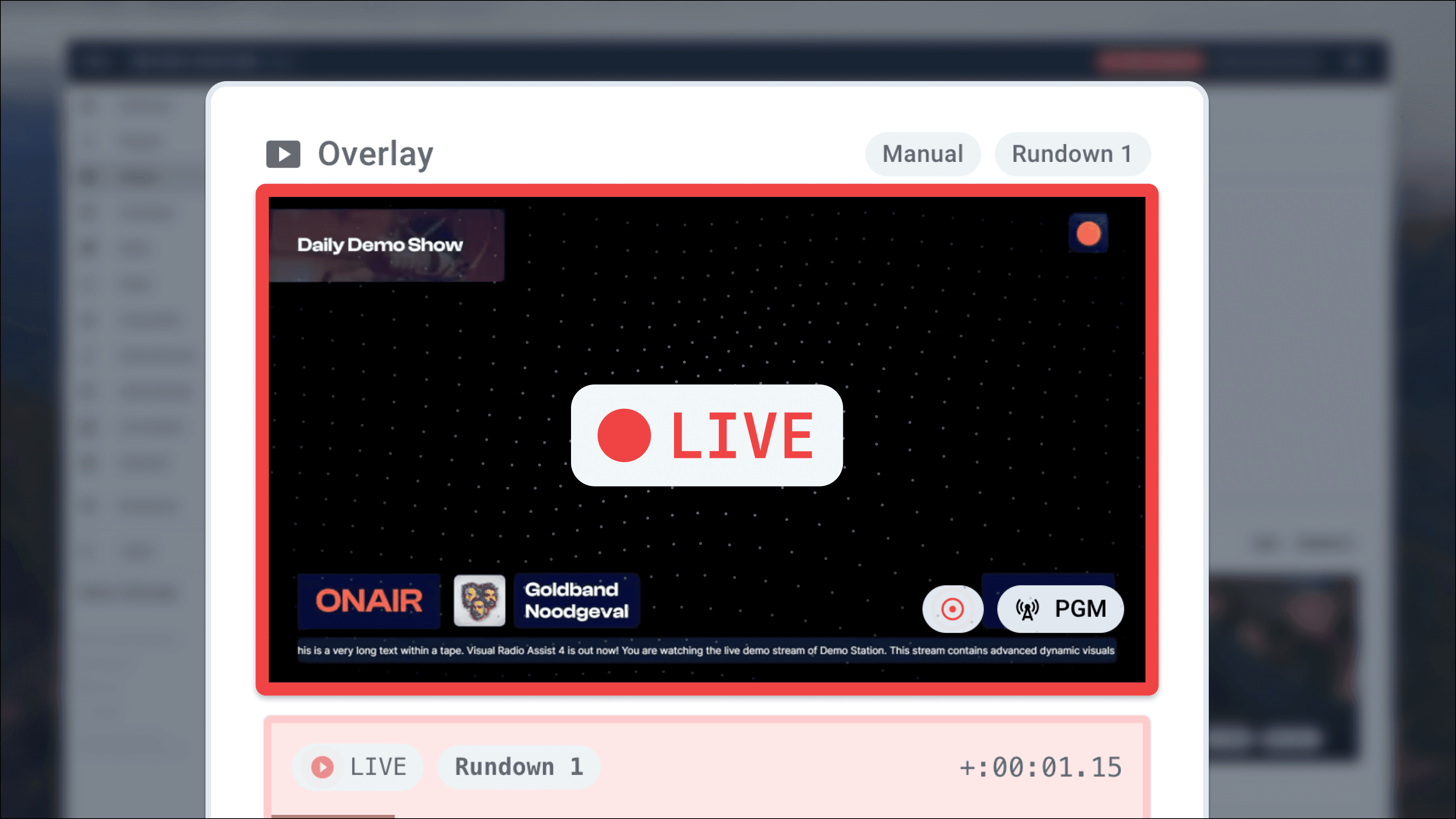 Low Latency Live Preview of a Overlay Graphic Output Player