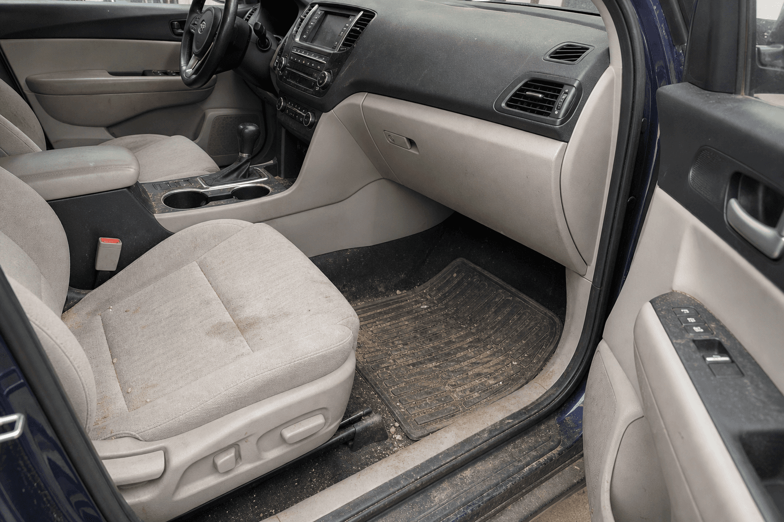 Interior Detailing Result before professional treatment at HyperAuto Care