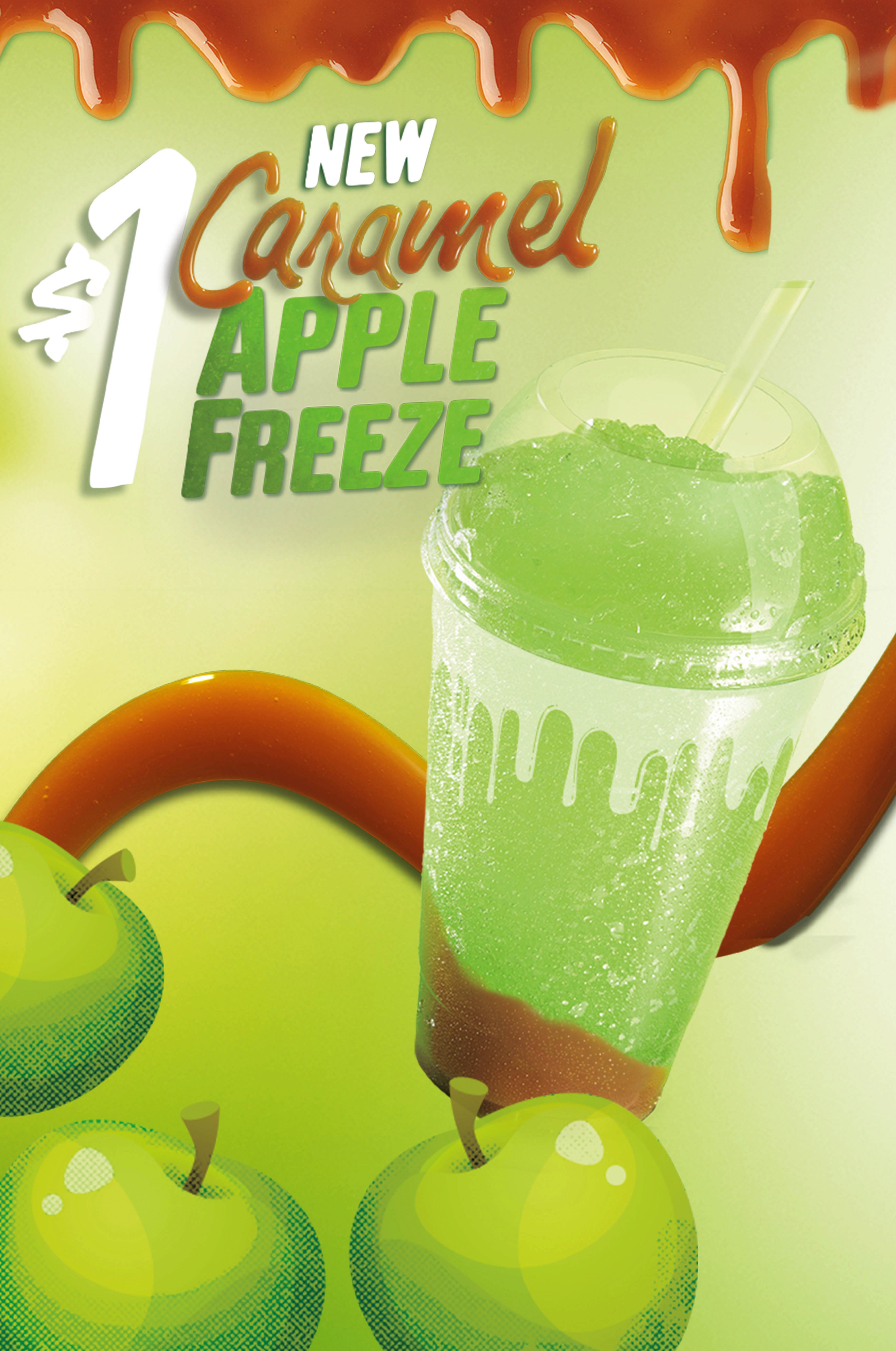 Caramel Apple Freeze promotional drink graphic