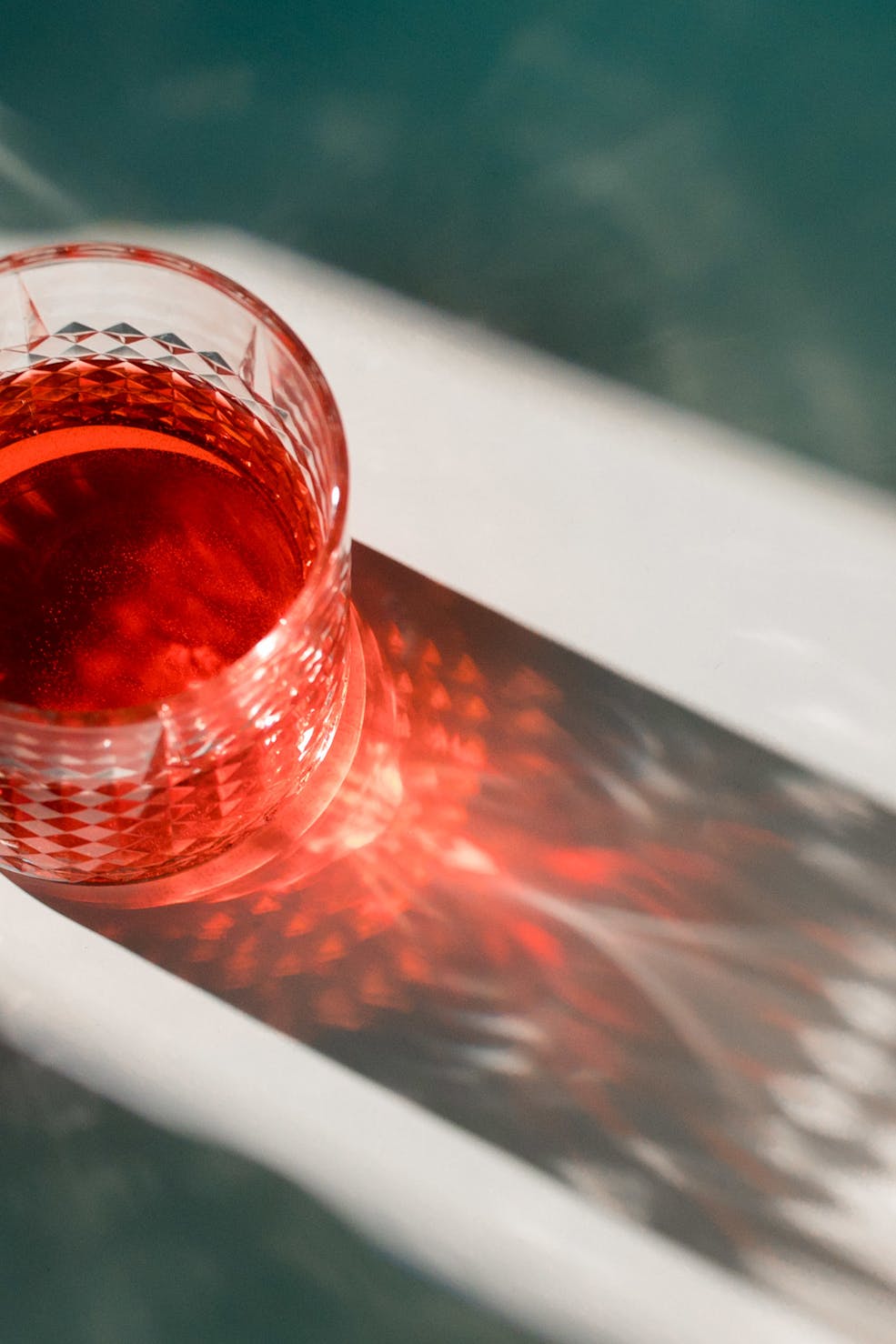 Red glass filled of red liquor