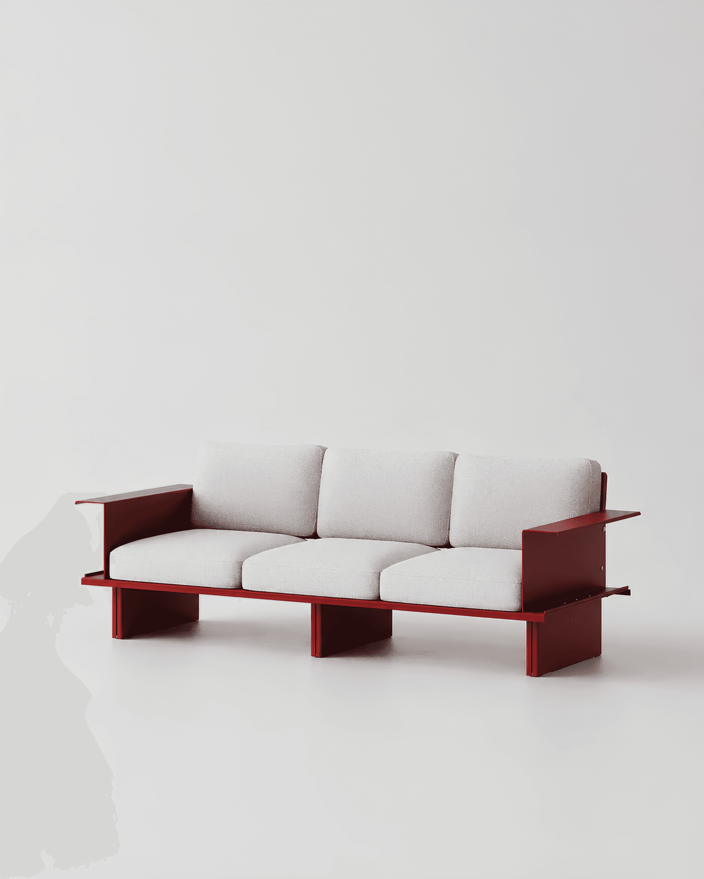 Lamp placed behind sofa cushions