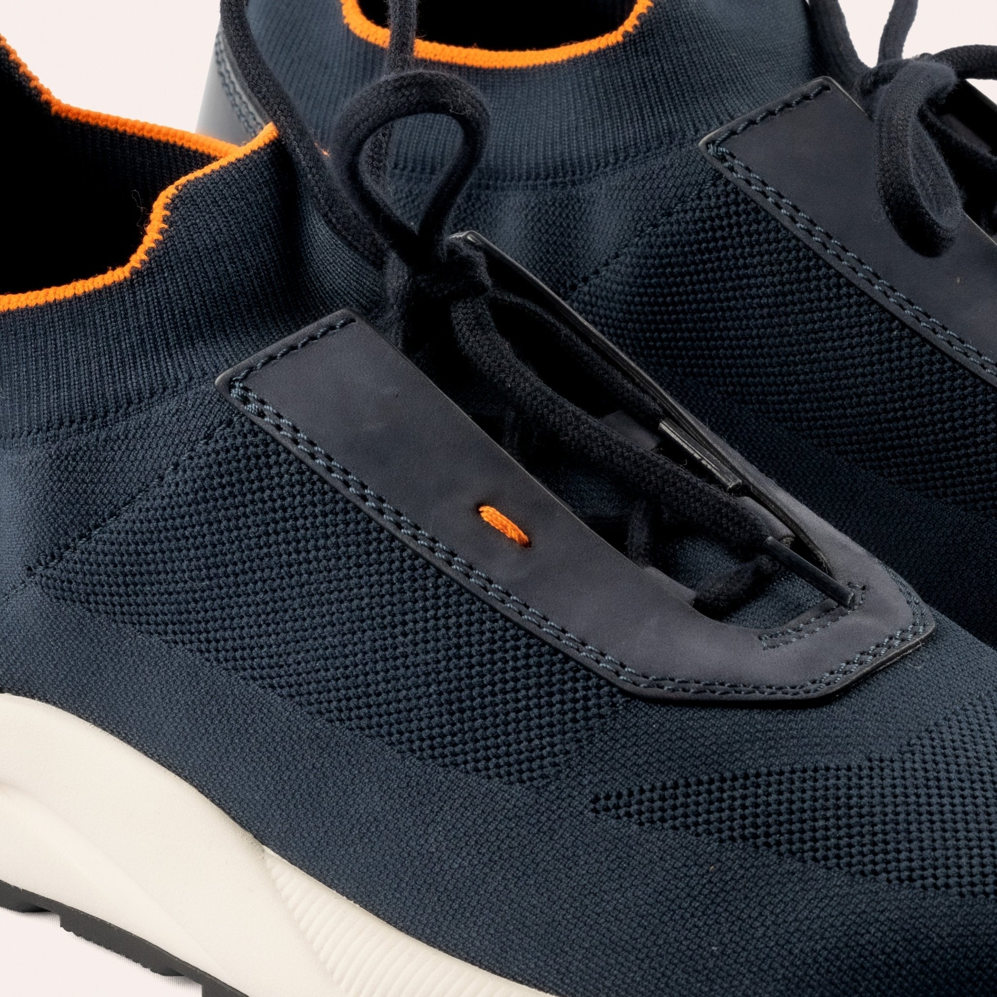 Men's blue knit sneakers with white sole - Mandelli UK