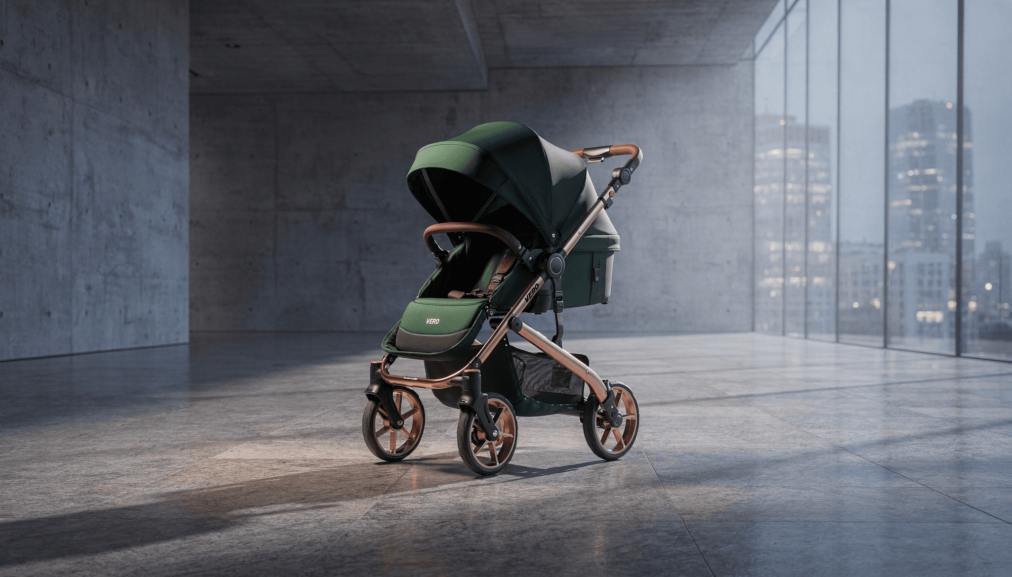Modern building facade against a clear blue sky