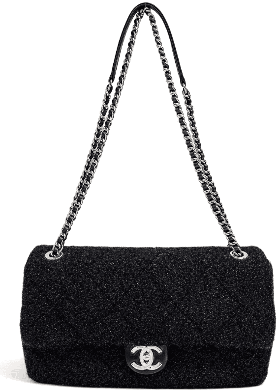 Grey Flap Sparkle Bag