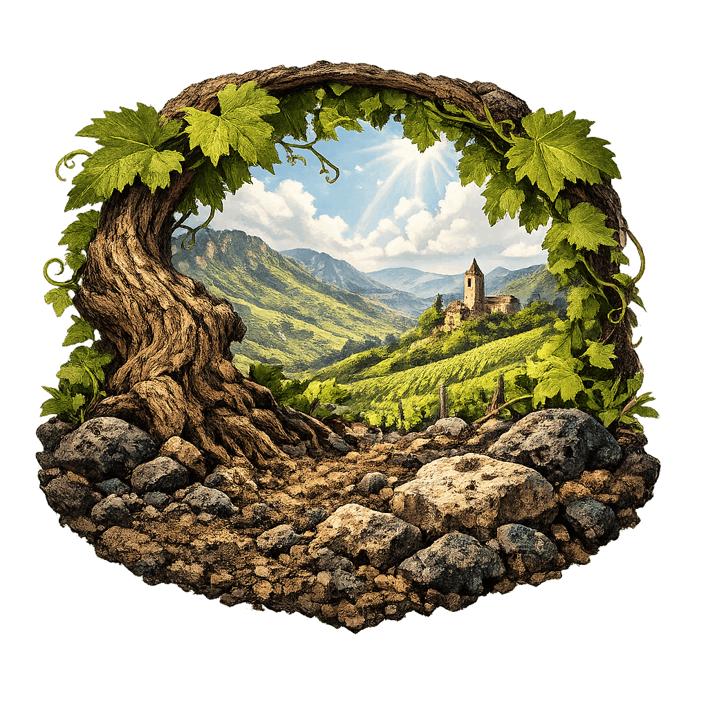 Detailed graphic of the Lessini Durello wine region.