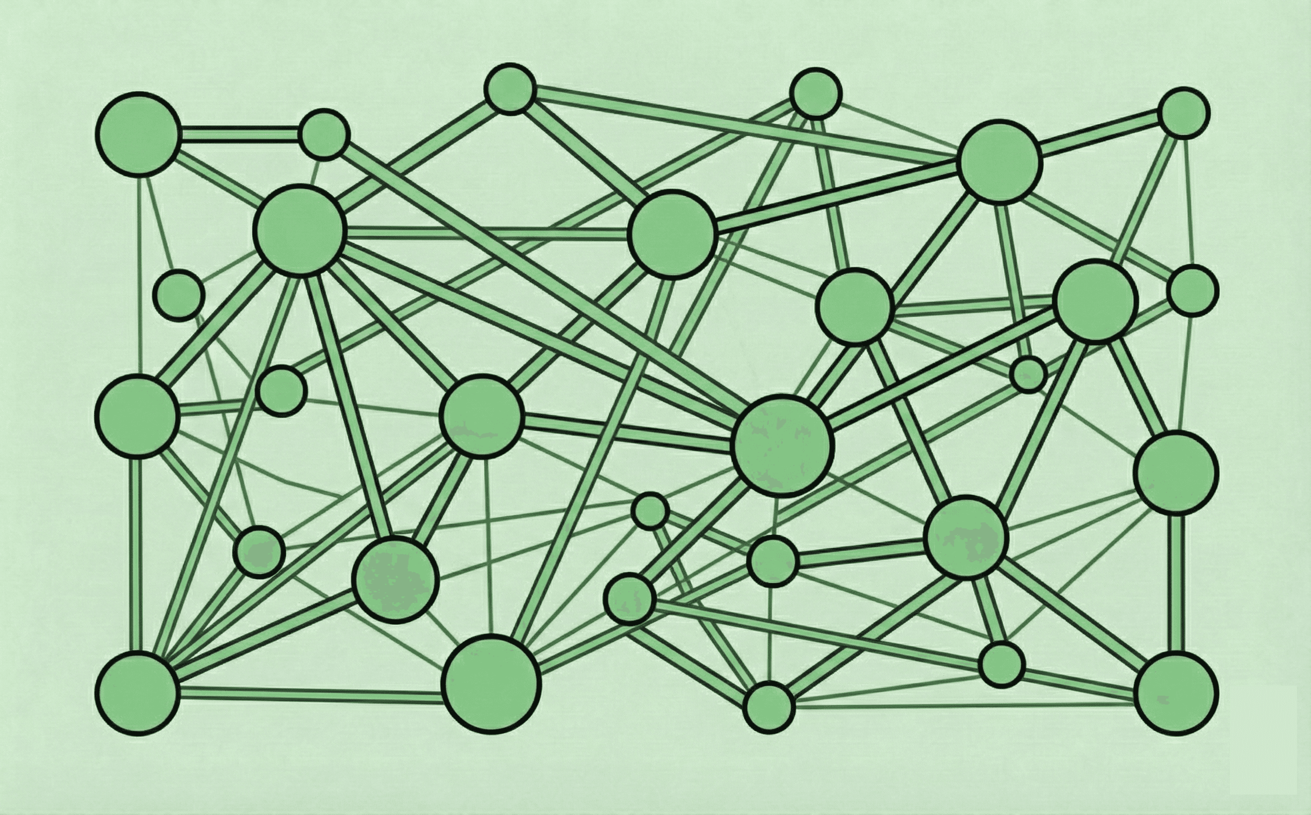 An abstract diagram of networks and nodes