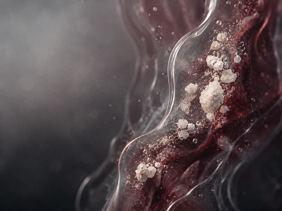 abstract macro of calcium in blood